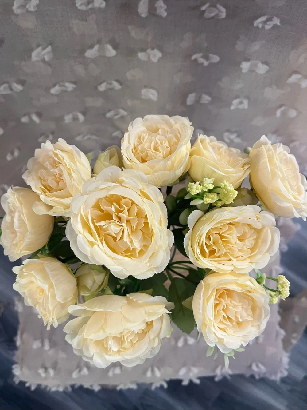 Neutral color cream/tan artificial flowers bouquet